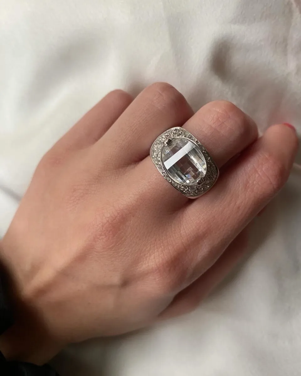 Δαχτυλίδι πολύπετρο από ασήμι 925